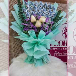 Semi-Round Arrangement with Imported Flowers - Image 6